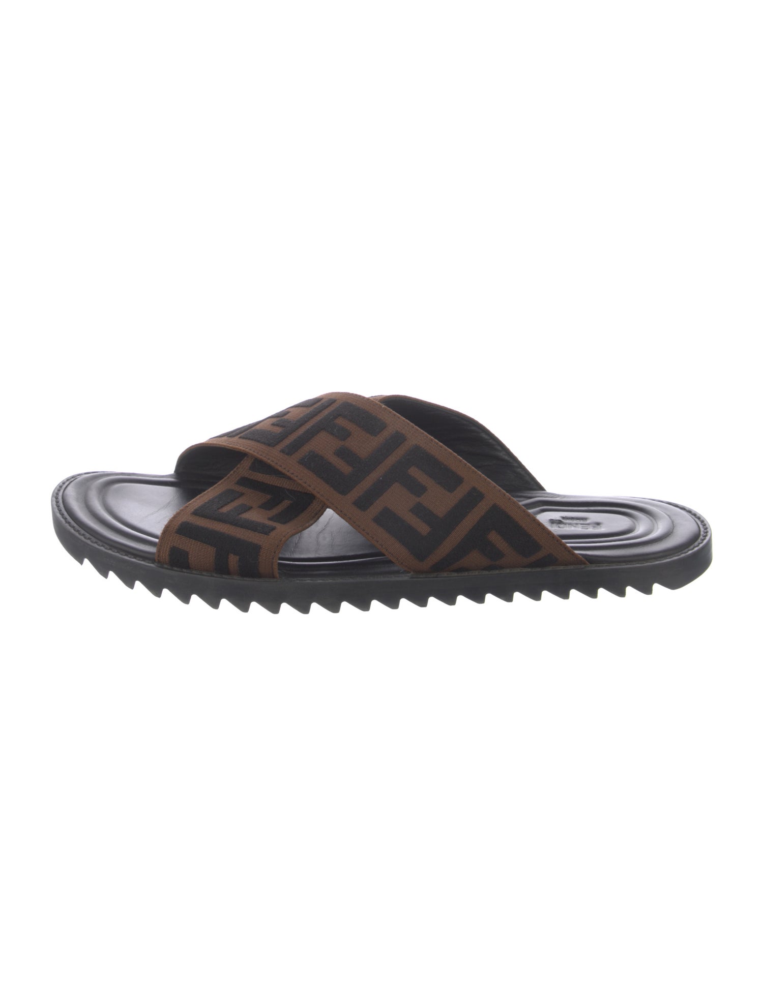 Fendi Zucca FF Logo Canvas Slides